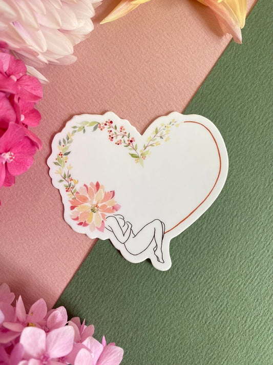 Sticker Coeur fleuri