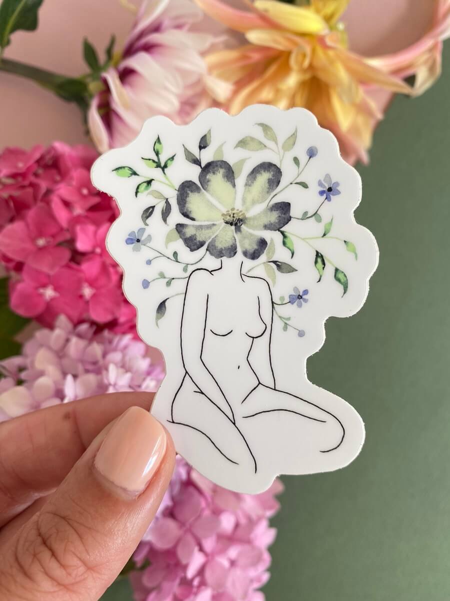 Sticker Femme Anémone