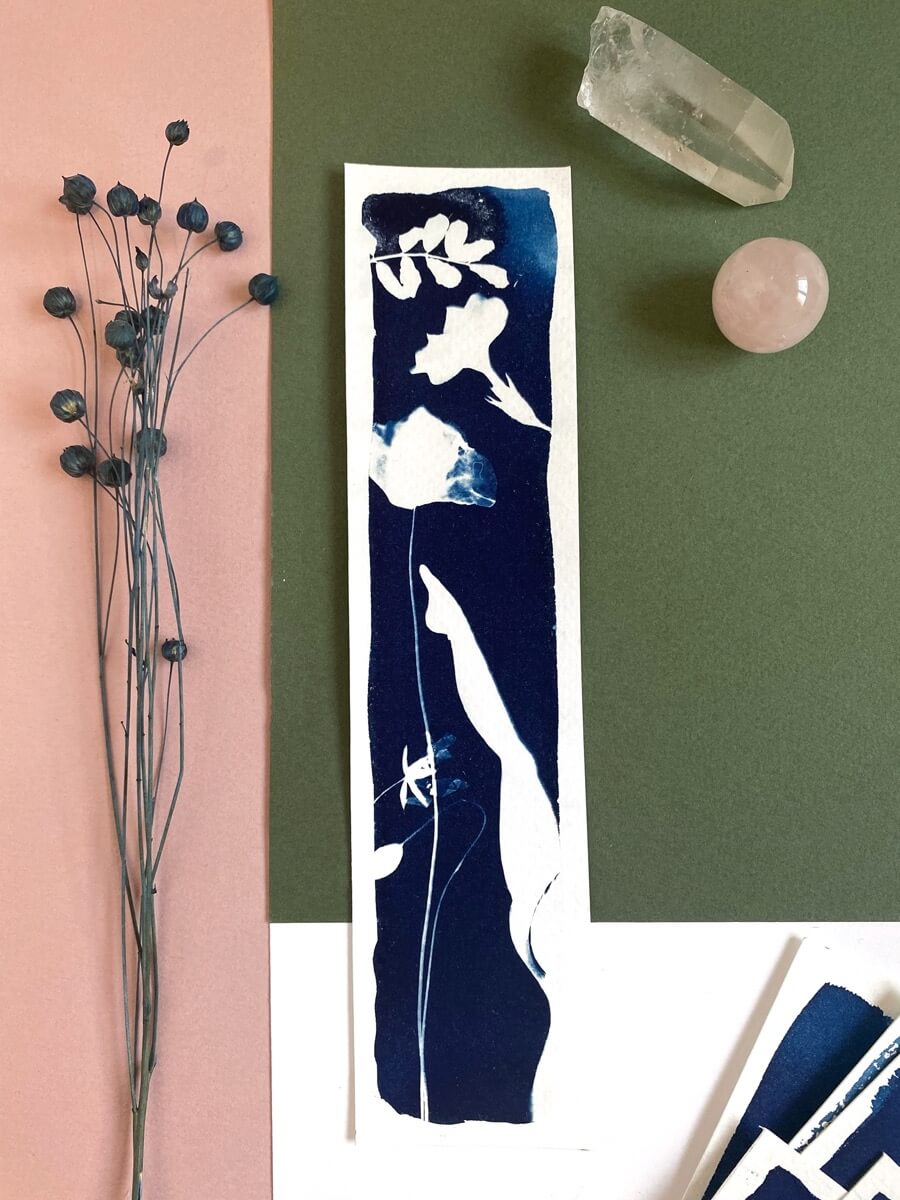 Marque page cyanotype